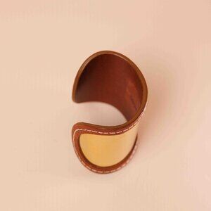 Michael Kors Leather & Gold Cuff Bracelet